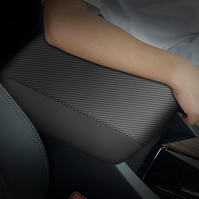 AOMSAZTO Console Covers for 2008-2014 Toyota Highlander Armrest Covers for Toyota Highlander Black with Carbon Fiber