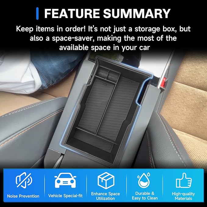 SXCY 2PCS for 2025 Chevy Equinox [Gas] Center Console Organizer for Chevrolet Equinox [Gas] Accessories 2025 Equinox Console Tray for 2025 Equinox Console Organizer(Double-Deck Design)