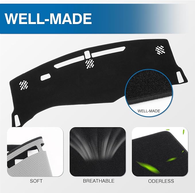 KUST Car Dash Cover for Chevrolet/Chevy Equinox 2025 2026 (Not fits for Equinox EV) Polyester Dashboard Cover Non-Slip Interior Accessories for Equinox Custom Fit Dash Mat No Glare Black