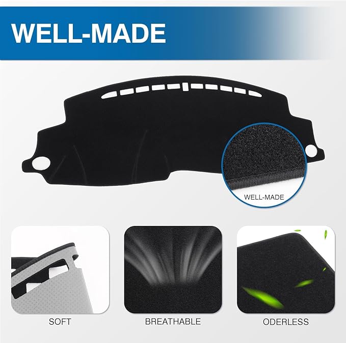 KUST Car Dash Cover for Honda HR-V HRV 2016-2021 2022 Dashboard Cover Non-Slip Center Console Dash Cover Interior for Honda HR-V HRV Accessories Custom Fit Dash Mat Sunshade Windshield Glare Black