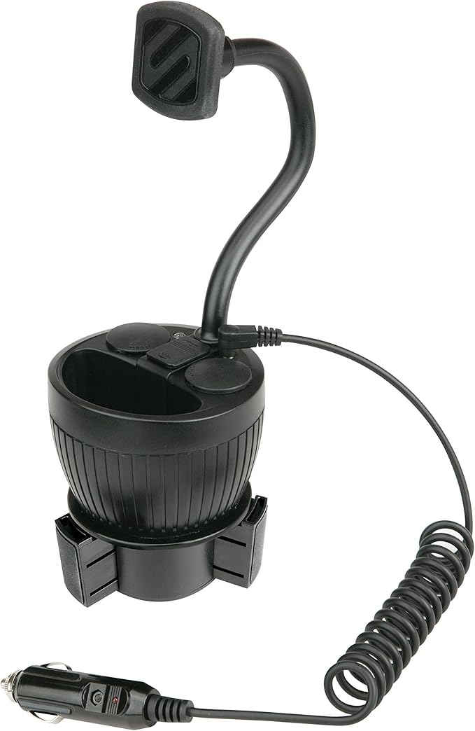 Scosche MAGPCUP MagicMount PowerHub Magnetic Car Cup Holder Phone Mount - Strong Magnet Car Mount for iPhone and Android - Secure Magnetic Cell Phone Holder - USB Charging Ports for Multiple Devices