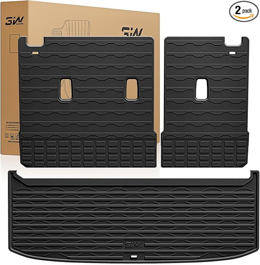 3W Backrest Liner & Cargo Liner for Nissan Pathfinder 2022 2023 2024 2025, Cargo Liner Trunk Mat TPE All Weather Back Seat Cover Protector Pathfinder Accessories