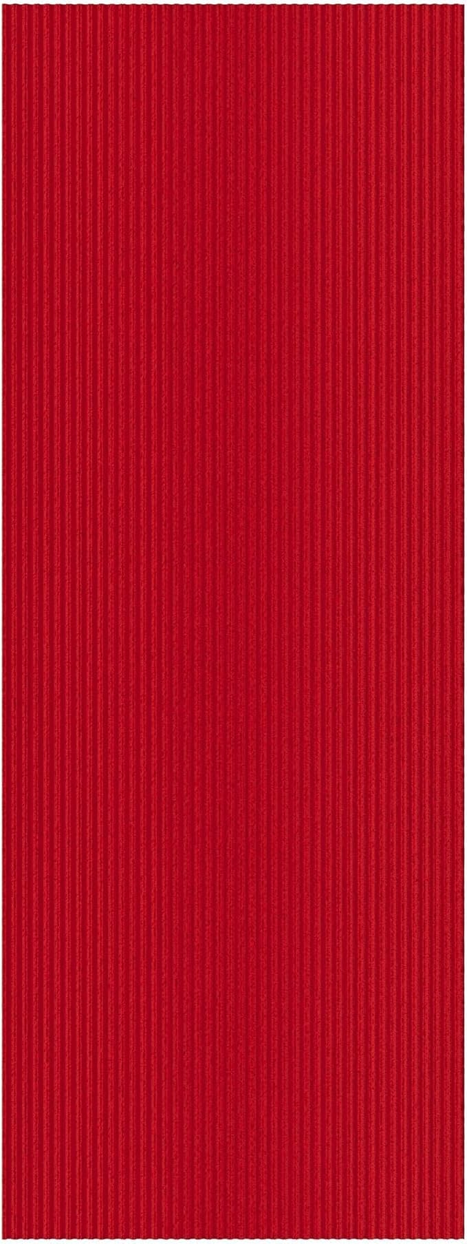 Ottomanson 3'11" x 8' Hallway Runner with Scraper Pile Extra Durable Non-Slip Rug Mat for Indoor & Outdoor Use - Ideal for Kitchen, Entryway, Patio & Garage - High-Traffic Carpet, Red