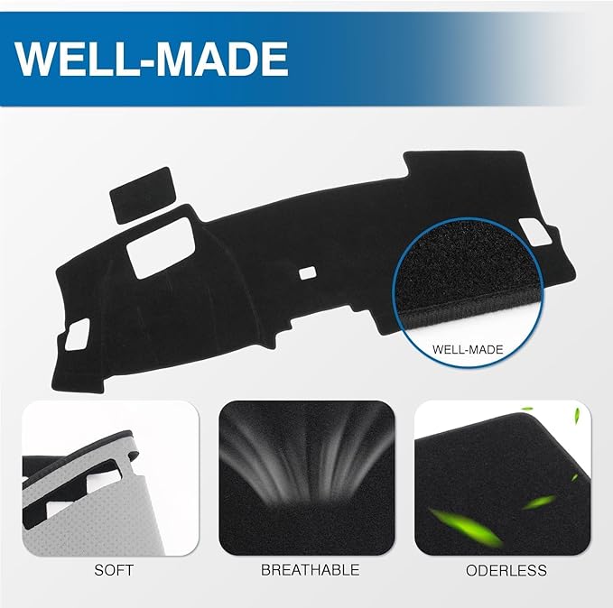 KUST Car Dash Cover for Honda CR-V CRV 2023-2025 2026(with HUD) Polyester Dashboard Cover Non-Slip Interior Accessories for Honda CRV CR-V Custom Fit Dash Mat Sunshade No Glare Black