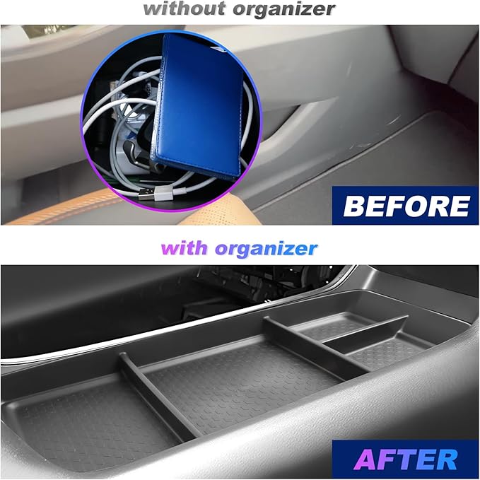 SXCY for 2025 2026 Chevrolet Equinox Center Console Organizer 2025 2026 Chevy Equinox Under Console Organizer Tray Equinox 2025 2026 Accessories Center Console Tray