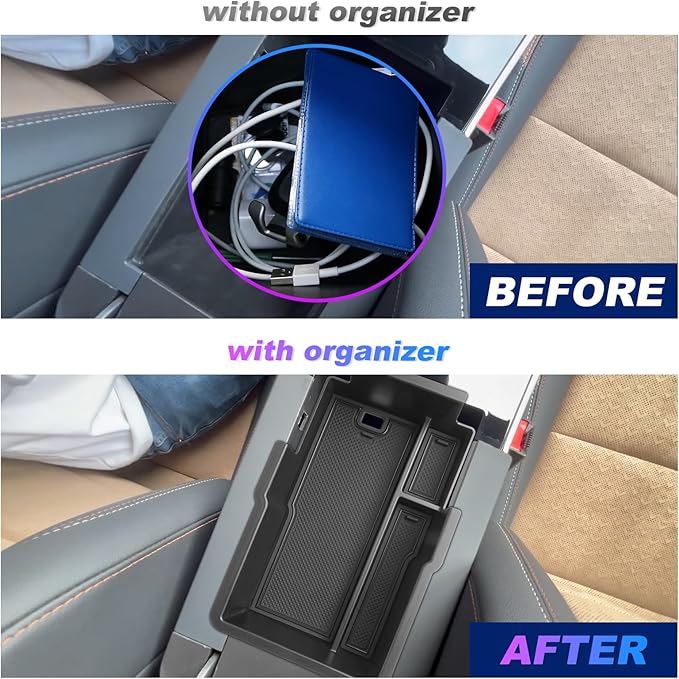 SXCY for 2025 Equinox Center Console Organizer [Not for Equinox EV] for Chevrolet Equinox 2025 Accessories Armrest Console Tray for 2025 Equinox Console Organizer Armrest Storage Box