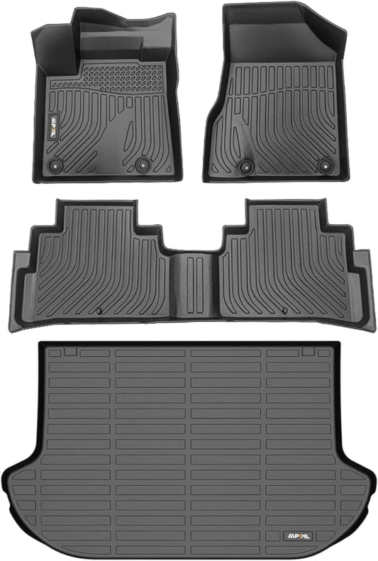 AIPOIL® Floor Mats & Cargo Liner Set for 2017.5-2024 Nissan Murano All Weather Protection TPE Anti-Slip Automotive Full Set Custom Car Mats Accessories - Black