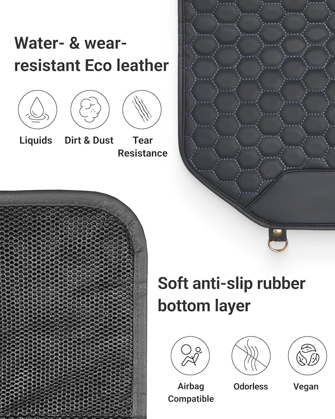 Owleys Black Car Seat Set: Backseat Organizers & Waterproof Protector for Child Seats Toy Storage in Black, Brown, Tan Guard Against Dirt, Scratches, Stains on Leather