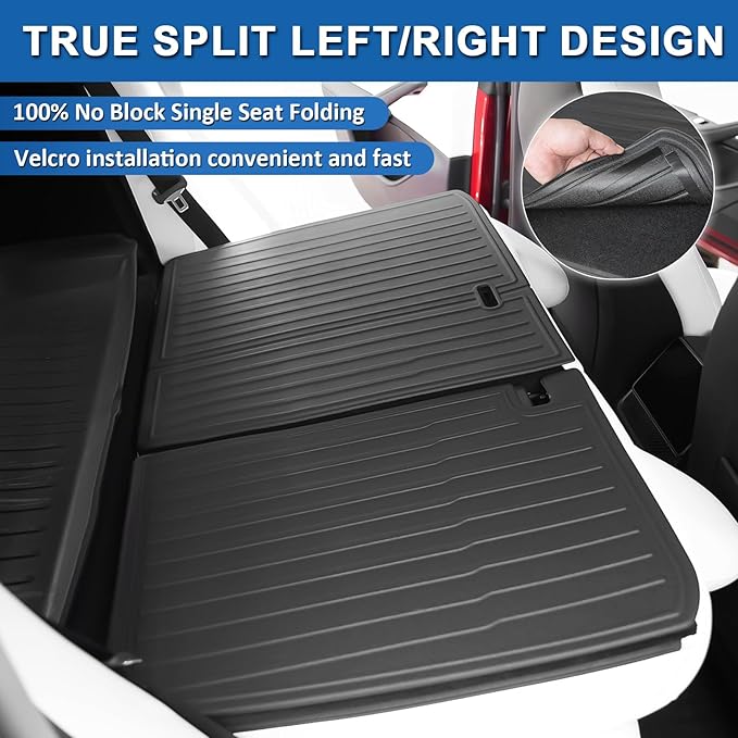 Weize Floor Mats Fit for Tesla Model 3 Highland 2025 2024, TPE All Weather Cargo Liner Floor Mats and Cargo Trunk Mats Accessories Front Rear Cargo Mat Full Set of 8