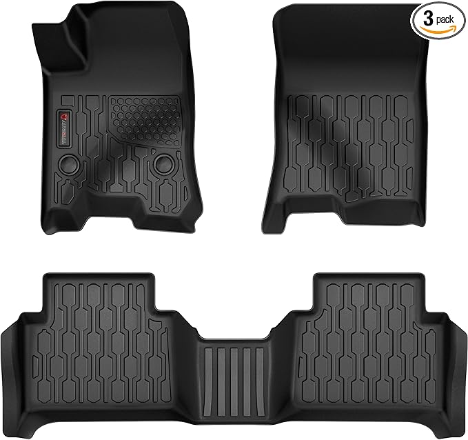 Floor Mats Compatible with 2023 2024 2025 Chevy Colorado/GMC Canyon Crew Cab, All Weather TPE Floor Liners, Custom Fit Car mats, 1st & 2nd Row, Black
