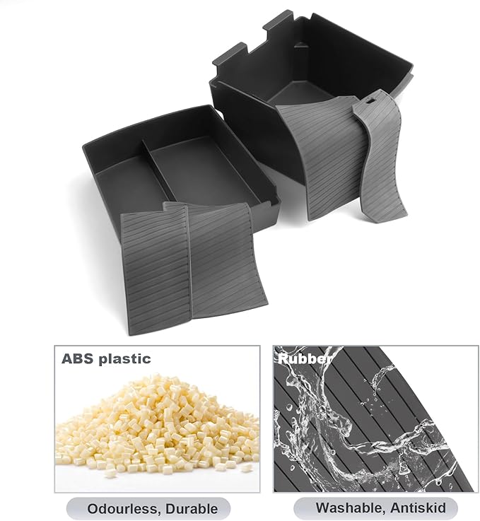 SKTU 2-Pack 2025 2026 Tucson Center Console Organizer for 2025 2026 Hyundai Tucson Limited/Hybrid Console Tray Hyundai Tucson 2025 2026 Accessories with Coin Holder Durable [Double Layers]