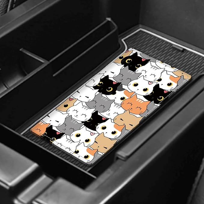 Leather Car Registration and Insurance Card Holder, Cute Car Accessories Vehicle Glove Box Car Organizer for Documents, Cards, License Colorful Cute Cats