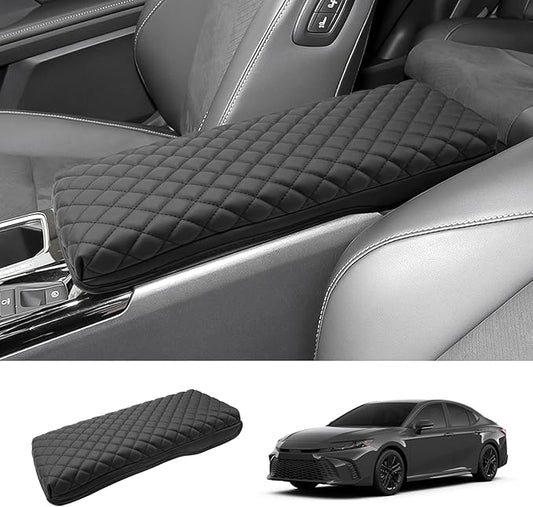 2025 2026 Camry Center Console Cover for Toyota Camry (LE/SE/Nightshade/XLE/XSE), Waterproof&Comfy Leather Cushion Armrest Cover 2026 2025 Camry Accessories (Padded)