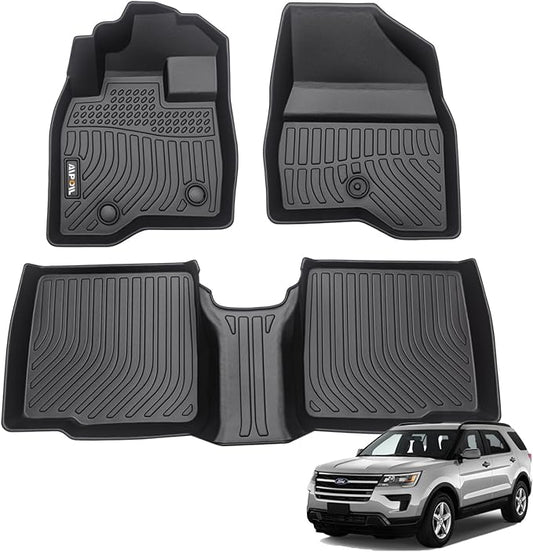 AIPOIL® Floor Mats for 2015-2019 Ford Explorer 7 Seats Front Two Rows of Floor mats | All-Weather | Easy to Clean | All-Round Protection Accessories.