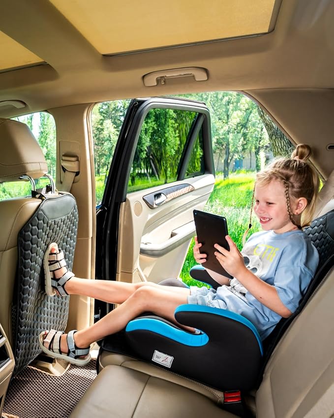 Owleys Premium Leather Car Seat Protector for Child Car Seat Cover from Dirt Scratches - Infant Car Seat Protector for Back Seat/Front Booster Seat Protector Under Baby Car Seat Waterproof 1pc Black