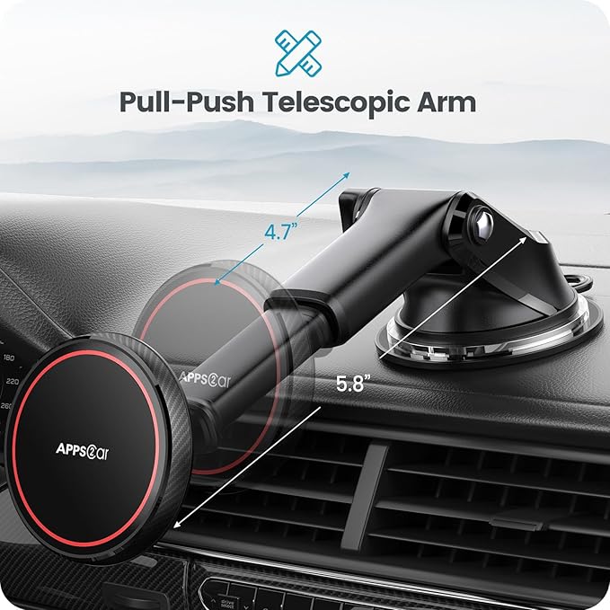 APPS2Car Compatible for MagSafe Car Mount - Designed for iPhone 17/16/15/14/13/12 MagSafe Case