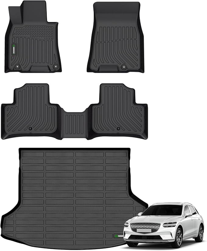 ANBINGO®-for Genesis GV70 Floor Mats 2025 2024 2023 2022 (Not Fit Electrified GV70), Car Mats for GV70 All Weather Floor Mats Trunk mat Custom Fit Full GV70 Cargo Liner Accessories - Black