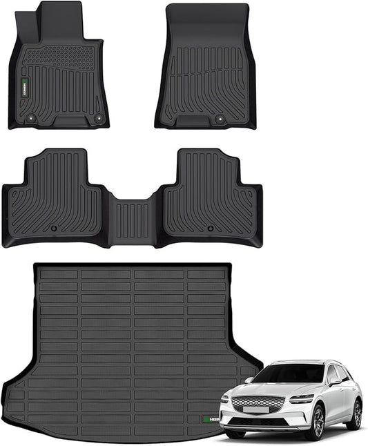 ANBINGO®-for Genesis GV70 Floor Mats 2025 2024 2023 2022 (Not Fit Electrified GV70), Car Mats for GV70 All Weather Floor Mats Trunk mat Custom Fit Full GV70 Cargo Liner Accessories - Black