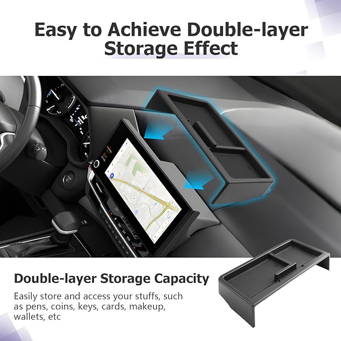 LUWU Dashboard Storage Tray Compatible with 2025 2026 Toyota Sienna Accessories Behind Screen Organizer 2025-2026 Sienna Accessories Center Console Display Box Dash Tray(ONLY for 12.3-INCH Screen)