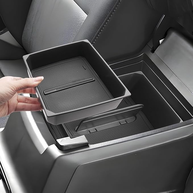 SXCY 2PCS for 2025 Chevy Colorado/GMC Canyon Center Console Organizer for Chevrolet Colorado Accessories 2023 2024 2025 Colorado Console Tray for 2025 Canyon Console Organizer(Double-Deck Design)