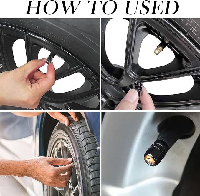 4Pack Tire Valve Stem Caps Glowing Dragon Car Accessories Decor, Tire Air Cap Valve Stem Covers, for Cars Trucks, Bikes, SUV, Motorcycle, Bike More Glowing Dragon Gifts for Men Women