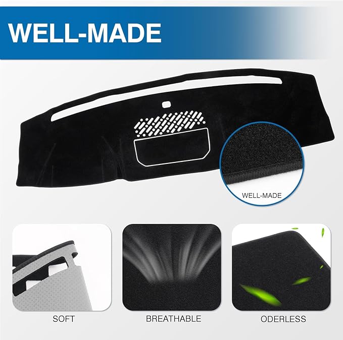 KUST Car Dash Cover for Ford F-150/F150 2021-2026 (Only fits for 12-inch Touch Screen Dashboard) Polyester Dashboard Cover Non-Slip Interior Accessories for F150 Custom Fit Dash Mat Black