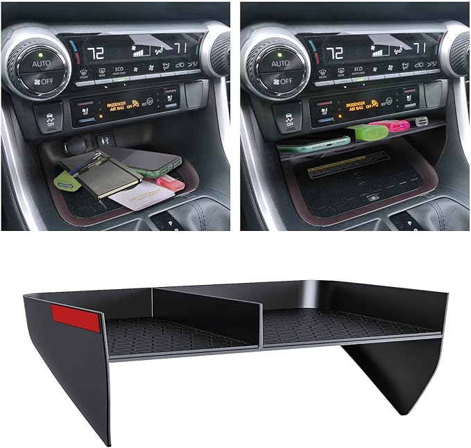 Upgraded Center Console Organizer Compatible with Toyota RAV4 2025 2024 2023 2022 2021 2020 2019 Interior Accessories, Gear Shift Storage Tray Secondary Box Insert Divider - 2pcs
