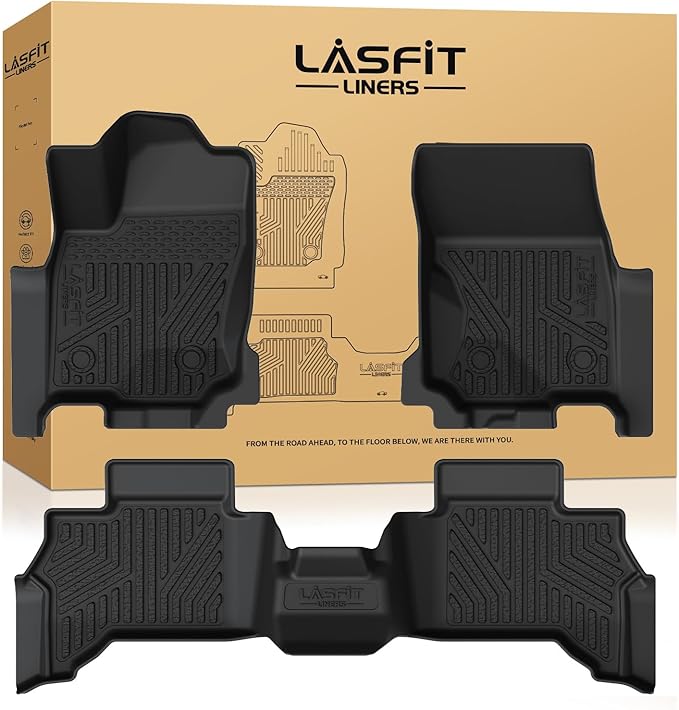 LASFIT Floor Mats for Toyota 4Runner 2025 2026 (Only Fit Hybrid), All Weather TPE Custom Fit Floor Liner for 4 Runner TRD/Limited/Platium 6th gen Front&Rear Car Mats, Black