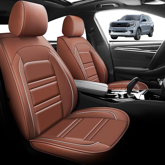 Seat Cover for Ford Expedition 1997-2025 | Car Seat Covers Front Seats, Waterproof Seat Protectors, Automotive Front Seat Covers (Front Seat, Coffee)