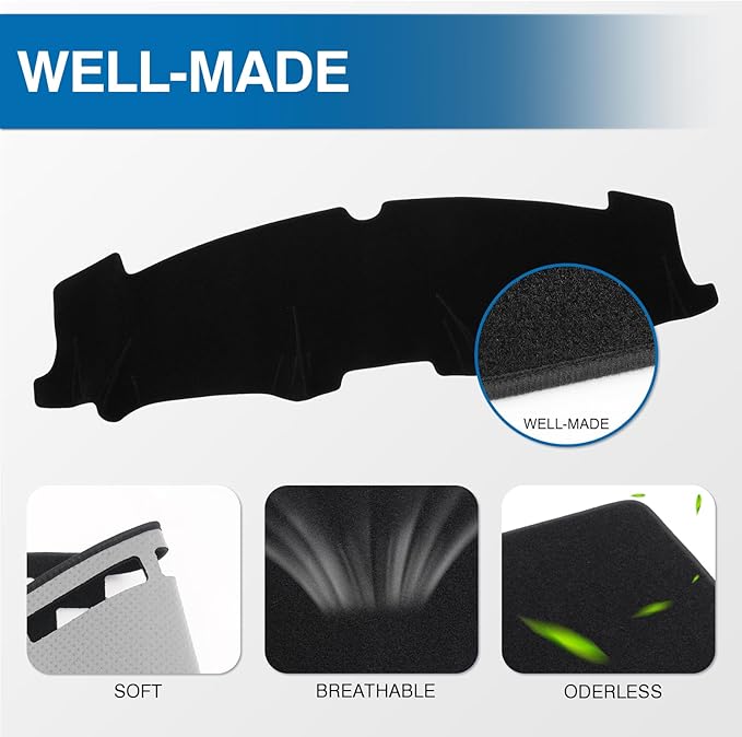 KUST Car Dash Cover Compatible with Ford Bronco Sport 2021-2024 (Only fit Bronco Sport) Dashboard Cover Polyester Non-Slip Interior Accessories for Bronco Sport Custom Fit Dash Mat No Glare Black