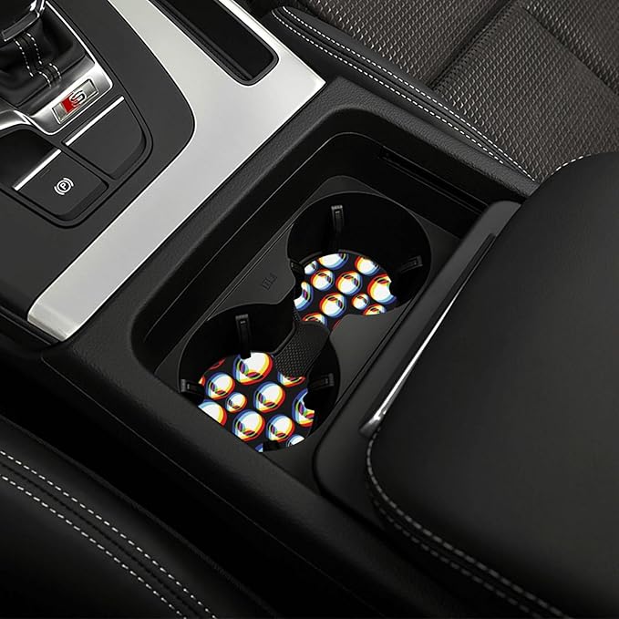 Alien UFO Faces Car Steering Wheel Cover for Women Men with 2 Pcs Car Coasters,Universal 15 Inch Steering Wheel Covers Anti-Slip and Practical Auto Accessories Fit Auto,Suvs