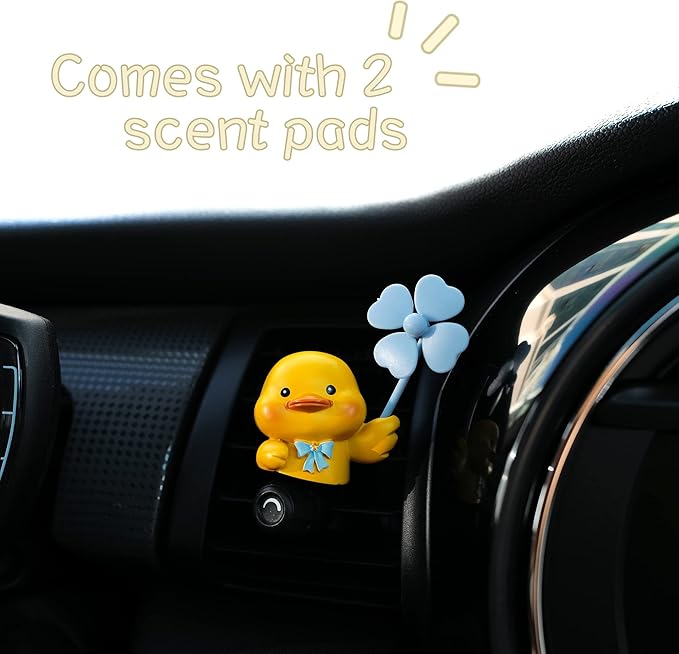 ADR. Cute Duck Car Air Fresheners Vent Clips Aroma Diffuser Interior Decor Accessories (Duck)