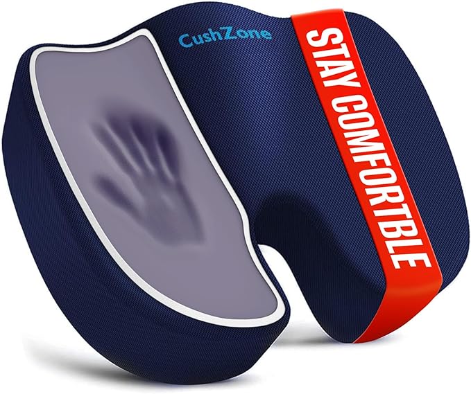 Seat Cushion, Office Chair Cushions, Car Seat Cushion, Non-Slip Sciatica & Back Coccyx Pain Relief Chair Pad, Memory Foam Pillow for Computer Desk, Wheelchair, Driving Large Size (Blue)