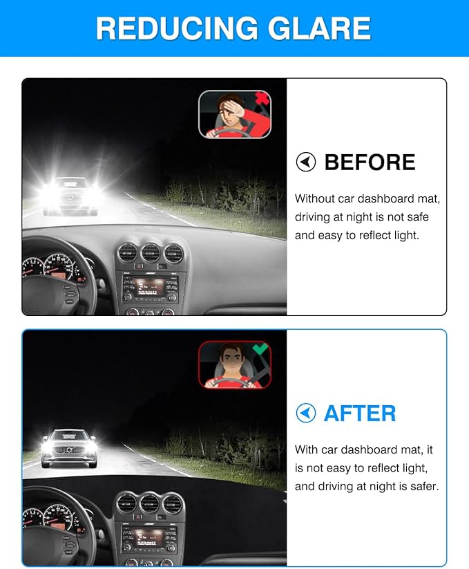 Autorder Dashboard Cover Mat Fit for 2007-2012 Nissan Altima Accessories Dash Cover Flannel Dash Mat Sunshade Glare UV Rays Protector