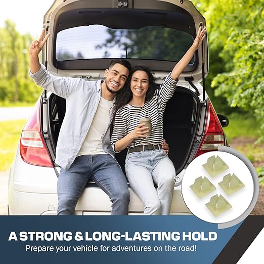 License Plate Screw Inserts – Set of 4 Nylon Retaining Nuts for License Plate Screws - Front and Back License Plate Nut Bracket Clip Fasteners for Cars, Trucks, SUVs, Motorcycles (Screw Retainers)