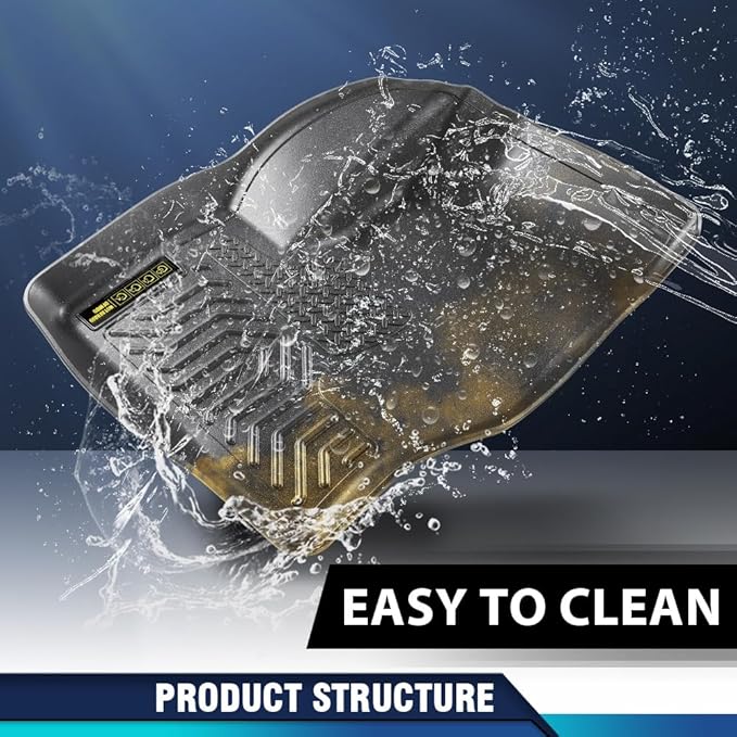 PIT66 Floor Mats Cargo Liners Compatible with Ford Escape 2013-2019, Fit Ford C-Max 2013-2018 (Heavy Duty) 3-Piece Premium All Weather Automotive TPE Liners