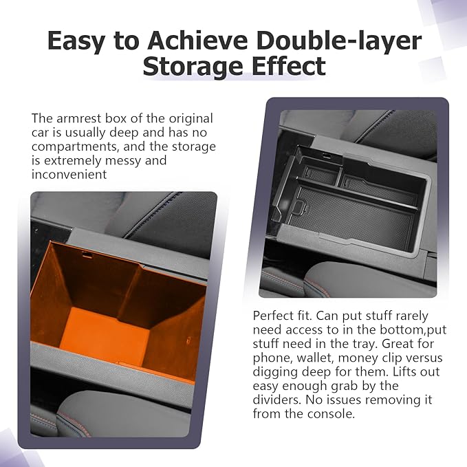 LUWU Equinox Center Console Organizer Compatible with 2025 Chevrolet Equinox Accessories 2025 Equinox Center Console Organizer 2025 Equinox Armrest Console Organizer Armrest Organizer Insert Tray