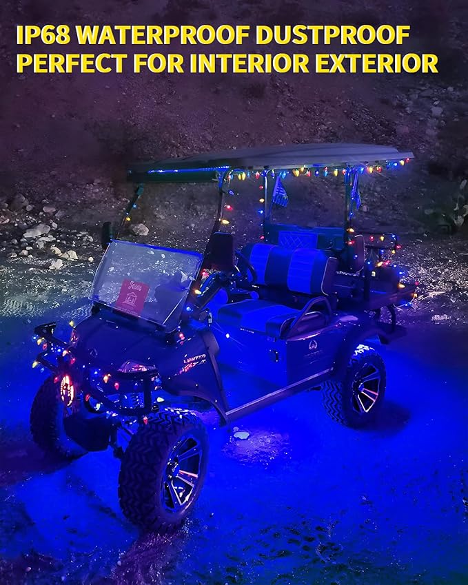 YM E-Bright Blue Led Strip Lights for Cars, 30CM Waterproof Car Underglow Lights Motorcycles Golf Cart Boat Decoration Led Interior Exterior Lights Strip,DC-12V,Pack of 4