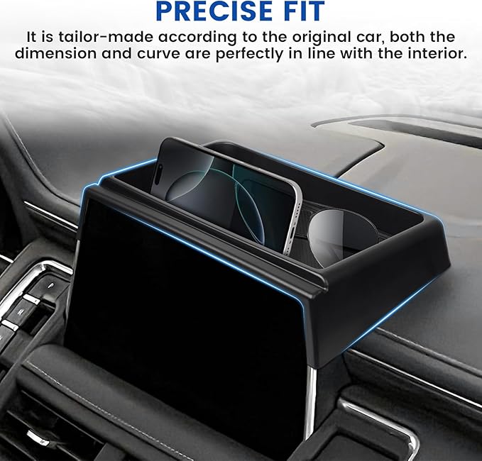 Autorder Center Console Dash Organizer for 2021-2024 GMC Yukon/Chevy Suburban/Tahoe Accessories Dashboard Insert Tray with Cellphone Holder Storage Box with Anti-Slip Mat (Not for Denali)