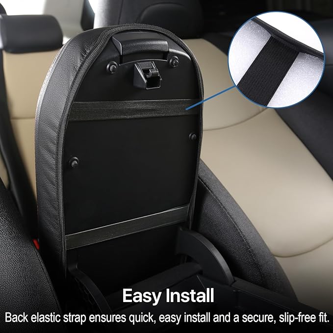 Armrest Cover with Mini Brush for Toyota RAV4 2019-2025, Leather Center Console Cover Middle Console Lid Cover Pad Protector for 2020 2021 2022 2023 2024 RAV 4 Hybrid Interior Accessories