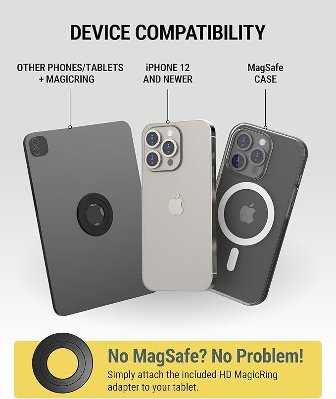 Scosche Heavy Duty MagSafe Mount/Tablet Holder for Car, Magnetic Cell Phone Stand with Extra Strong Magnets and AMPS Mounting Plate for ProClip Vehicle Specific Mount Bases (Base Required)