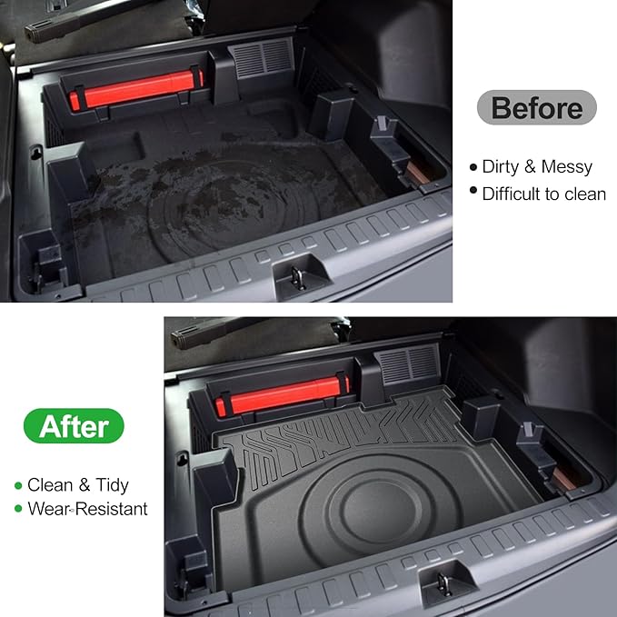 Under Cargo Mat for 2025 Chevy Equinox Fuel (Non EV), All Weather TPE 2nd Layer Trunk Mat for Chevrolet Equinox Accessories