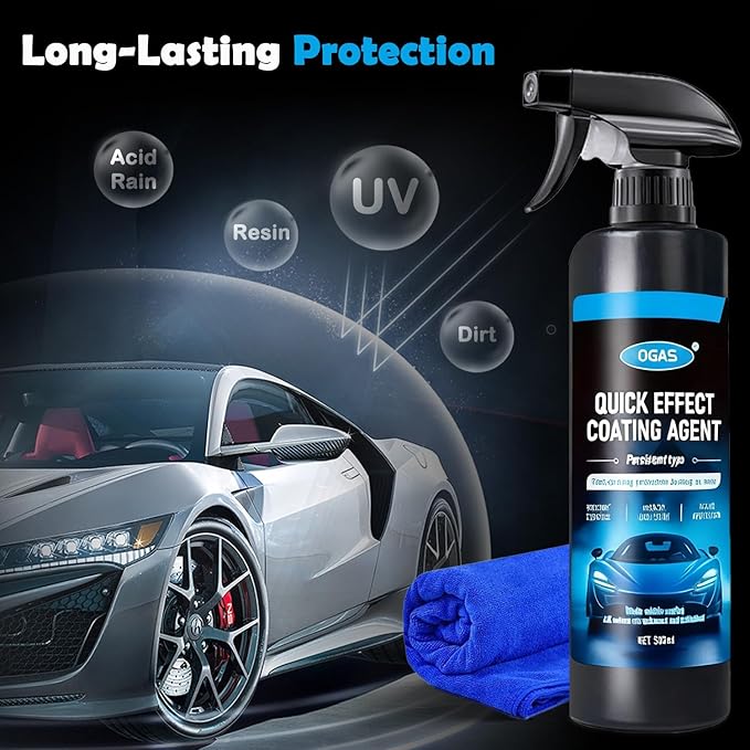 Automotive Body Coating Agent, Car Coating Spray for Car Wax Polish Paintwork Shine & Protection, Automotive Gloss & Shine Stuff Detailing Supplies-500ml/17 Fl.Oz