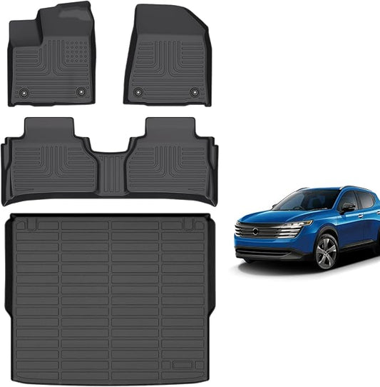 for Nissan Murano Floor Mats 2025, TPE All Weather Custom Car Floor Mat Cargo Trunk Liner Full Set Accessories for Murano 2025