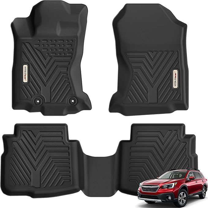 YITAMOTOR Floor Mats Compatible with 2020-2025 Subaru Outback/Legacy, TPE All-Weather Guard Custom Fit Floor Liners Includes 1st & 2nd Row, Black