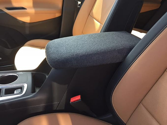 Auto Console Covers- Fits The Chevy Equinox 2018-2024 Center Console Armrest Cover Fleece Fabric (Dark Gray)