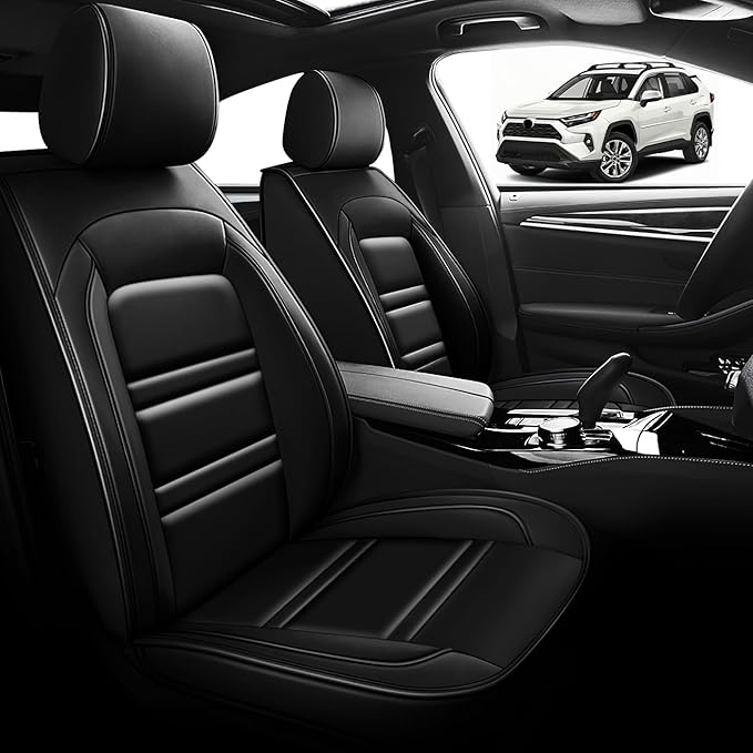 Seat Cover for Toyota rav4 2000-2025 | Car Seat Covers Front Seats, Waterproof Seat Protectors, Automotive Front Seat Covers (Front Seat, Black)