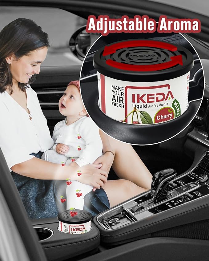 Car Air Fresheners | 4pcs 60ml Automobile Scents | Long Lasting 30-days Keep Fragrance | Home Remove Odor | Nature Aromas Diffuser for Auto Bathroom Garden Deodorizer (Cherry, 4Pcs)