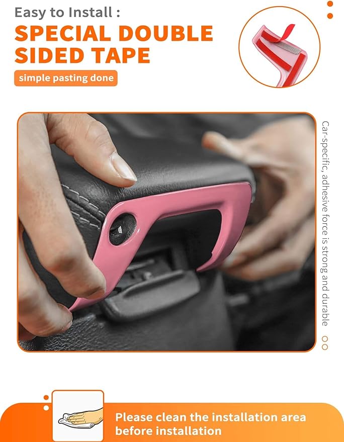 Savadicar Pink Interior Accessories - Armrest Switch Bezel Trim Cover for 2018-Present Jeep Wrangler JL JLU 4XE & Gladiator JT - Solid Color Interior Decor Upgrade Option, 1-Piece