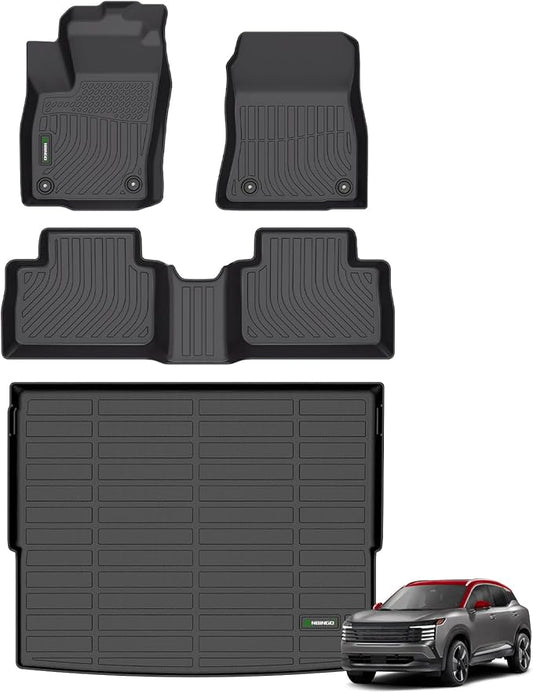 ANBINGO®-Floor Mats & Cargo Liner for Nissan Kicks 2025 2026 SR/SV (Only fit Upper Cargo Deck),Car Mats for Nissan Kicks Floor Mats All Weather Protection TPE Full Set 2025 2026 Kicks Accessories